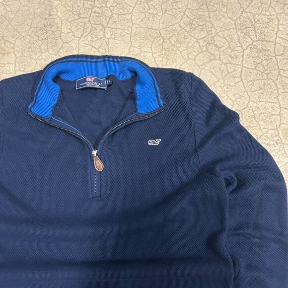 Navy Blue Vineyard Vines Quarter Zip - Picture 3 of 6